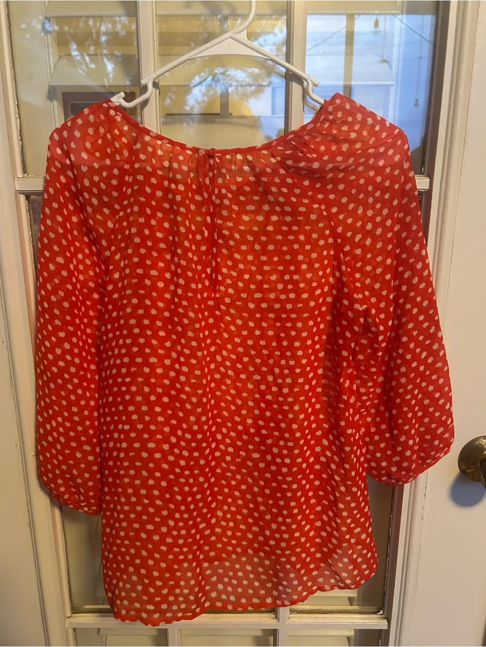 Old Navy Red Polka Dot Peasant Blouse